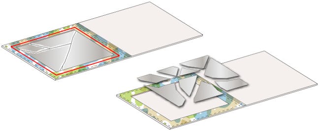 手鏡の修理サービス - 割れた鏡を取り出す