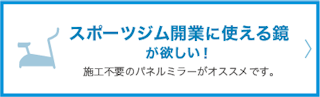 スポーツジム開業に使える鏡が欲しい。施工不要のパネルミラーがオススメです。
